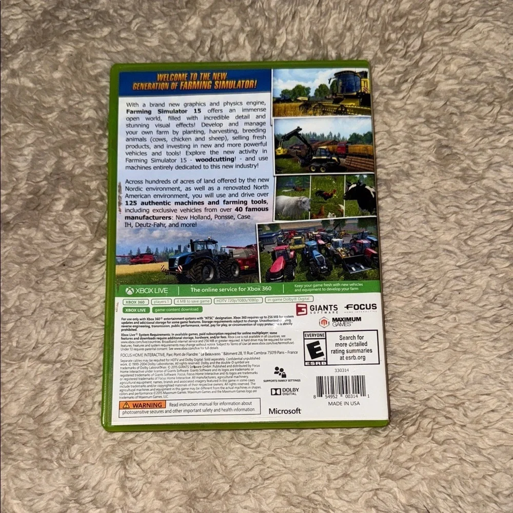 Farming Simulator 15 for Xbox 360 - Green Case